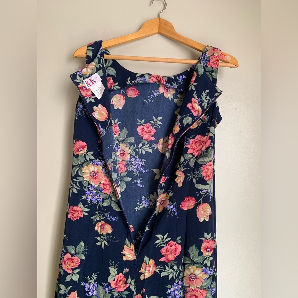 R&K Vintage 90s Floral Romantic Midi Dress Boho Hippie Sundress Cottagecore - Picture 7 of 8